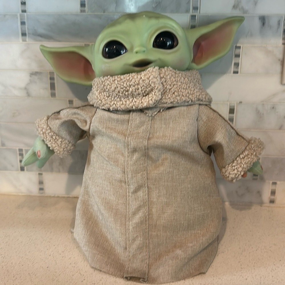 Mattel Star Wars plush body and plastic head Grogu.